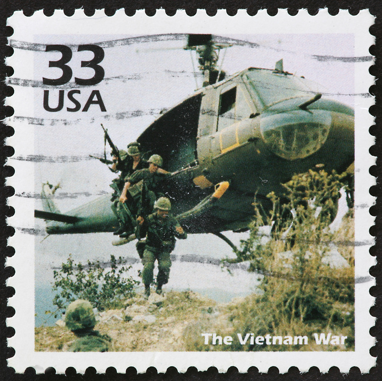 USA 33 cent postal stamp image of Vietnam War